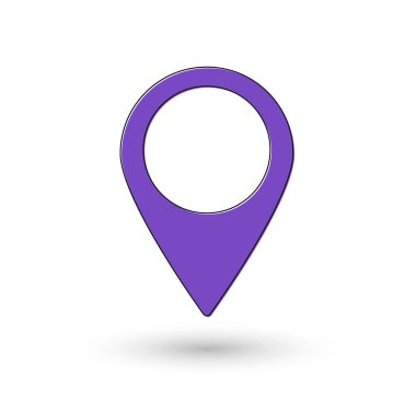 İşaret simgesi, düz grafik tasarım şablonu, harita sembolü, vektör illüstrasyonu