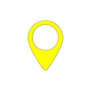 İşaret simgesi, düz grafik tasarım şablonu, harita sembolü, vektör illüstrasyonu