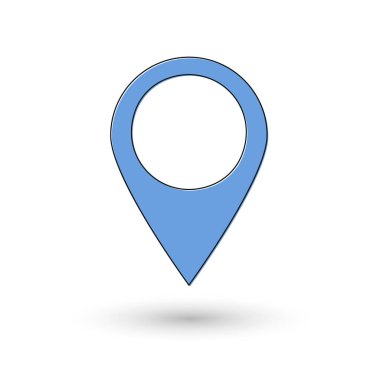 İşaret simgesi, düz grafik tasarım şablonu, harita sembolü, vektör illüstrasyonu