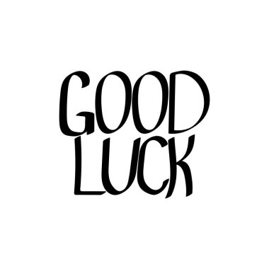 İyi şanslar, soyutlanmış hat harfleri, sözcük dizayn şablonu, vektör illüstrasyonu