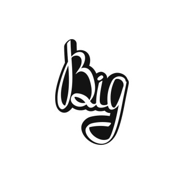 - Büyük. Ayrı el yazısı harfleri, kelime tasarım şablonu, vektör illüstrasyonu