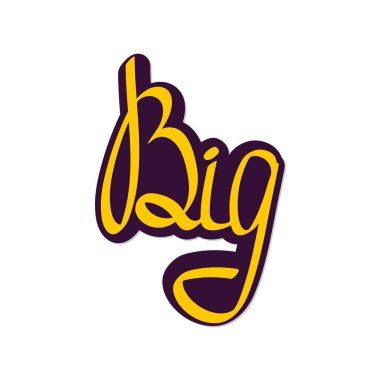 - Büyük. Ayrı el yazısı harfleri, kelime tasarım şablonu, vektör illüstrasyonu