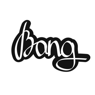 Bang, izole kaligrafi harfleri, kelime tasarım şablonu, vektör illüstrasyonu