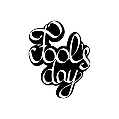 Soytarı günü, izole kaligrafi harfleri, kelime tasarım şablonu, vektör illüstrasyonu