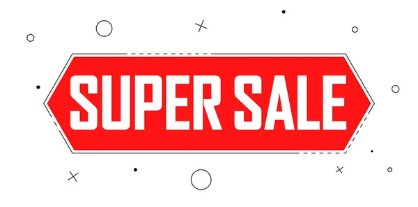 Super Sale Werbebanner Design Vorlage Rabatt Tag Vektorillustration — Stockvektor