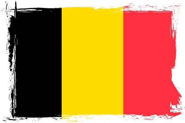 Σημαία Βελγίου Πανό Βούρτσα Grunge Διανυσματική Απεικόνιση — Διανυσματικό Αρχείο