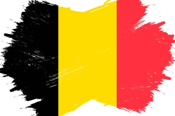 ベルギーの国旗 グランジブラシのバナー ベクトルイラスト — ストックベクタ