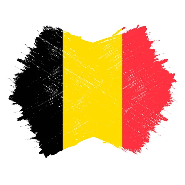 Прапор Бельгії Прапор Грандж Щіткою Векторна Ілюстрація — стоковий вектор
