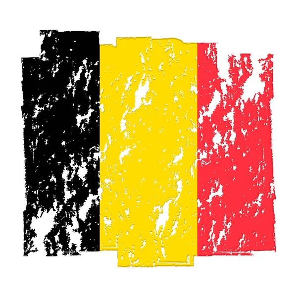 Bandiera Del Belgio Bandiera Con Pennello Grunge Illustrazione Vettoriale — Vettoriale Stock