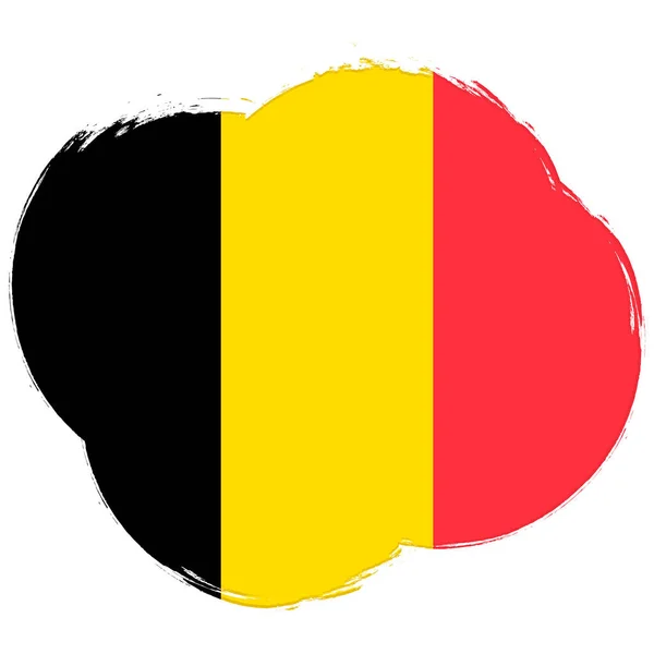 Bendera Belgia Spanduk Dengan Kuas Grunge Ilustrasi Vektor - Stok Vektor