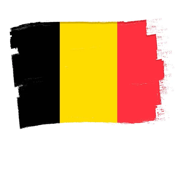 Bandiera Del Belgio Bandiera Con Pennello Grunge Illustrazione Vettoriale — Vettoriale Stock