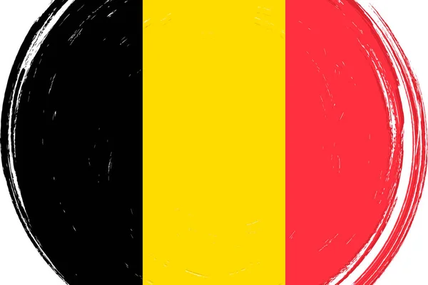 Bandera Bélgica Bandera Con Pincel Grunge Ilustración Vectorial — Archivo Imágenes Vectoriales