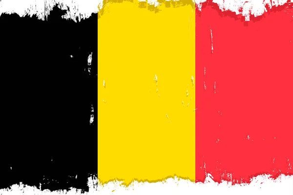 Bendera Belgia Spanduk Dengan Kuas Grunge Ilustrasi Vektor - Stok Vektor