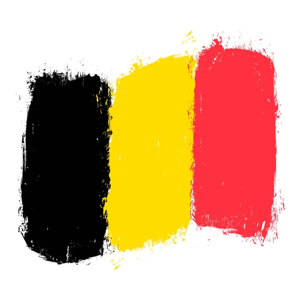 Belgische Flagge Banner Mit Grunge Pinsel Vektorillustration — Stockvektor