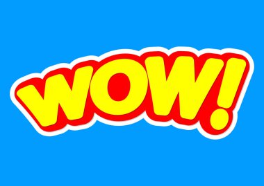 Wow, poster design template, vector illustration