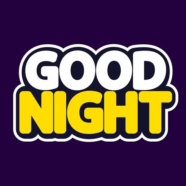Good Night Isolated Sticker Design Template Vector Illustration — Vector de stock
