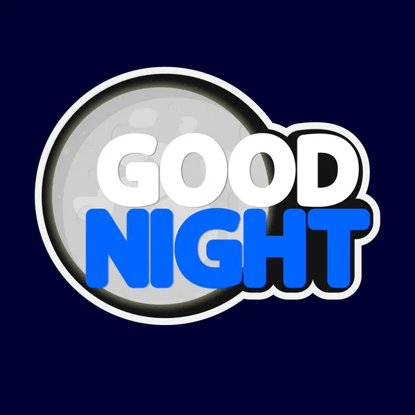 Good Night Isolated Sticker Design Template Vector Illustration — Vector de stock