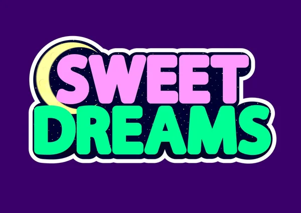 Sweet Dreams Isolated Sticker Design Template Vector Illustration — Vector de stock