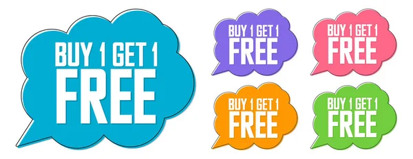 Buy Get Free Set Sale Banners Design Template Discount Tags — Stock Vector