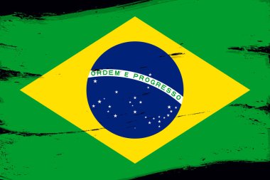 Brezilya bayrağı, grunge fırçalı pankart