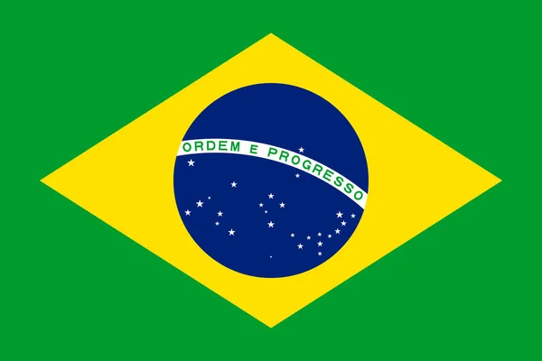 Flagge Brasiliens Vektorillustration — Stockvektor