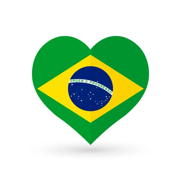 Heart Symbol Flag Brazil Vector Illustration — Stock Vector