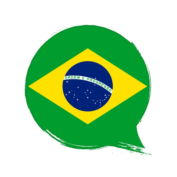 Bandeira Brasil Bandeira Com Pincel Grunge — Vetor de Stock