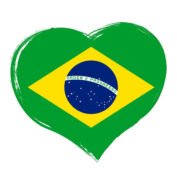 Символ Серця Прапор Бразилії Прапор Грандж — стоковий вектор