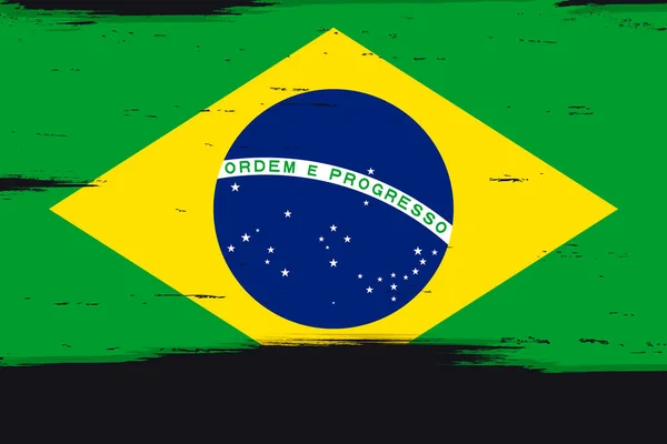 Térkép Brazil Banner Grunge Brush — Stock Vector