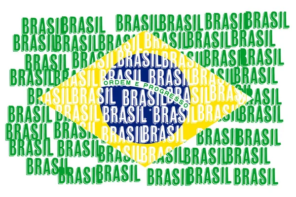 Flagge Brasiliens Vektorillustration — Stockvektor