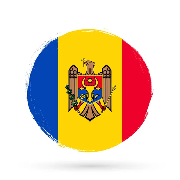 Bandera Moldavia Bandera Con Pincel Grunge — Archivo Imágenes Vectoriales