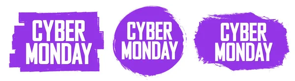 Cyber Monday Set Sale Banners Design Template Tags Desconto Ofertas — Vetor de Stock