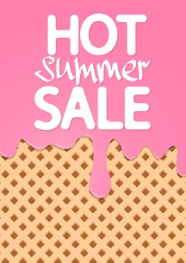 Yaz Satışı, poster tasarımı şablonu, indirimli afiş, vektör illüstrasyonu