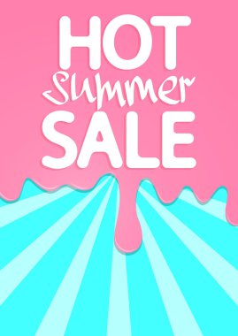 Yaz Satışı, poster tasarımı şablonu, indirimli afiş, vektör illüstrasyonu