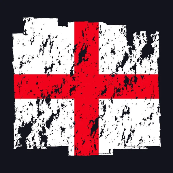 Drapeau Angleterre Bannière Avec Brosse Grunge — Image vectorielle