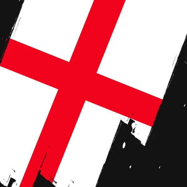 Vlag Van Engeland Spandoek Met Grunge Borstel — Stockvector