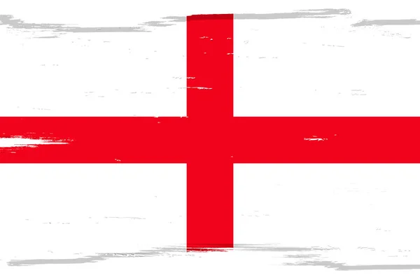 Flagge Von England Banner Mit Grunge Pinsel — Stockvektor