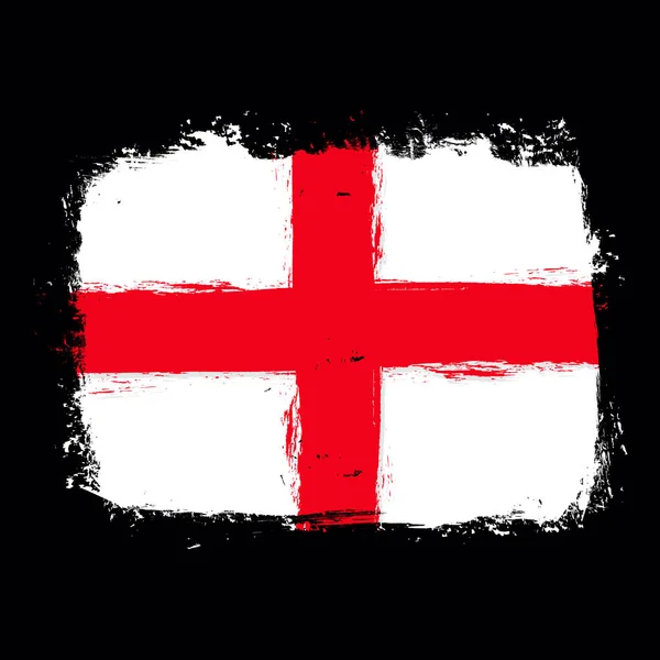 Bandeira Inglaterra Bandeira Com Pincel Grunge — Vetor de Stock