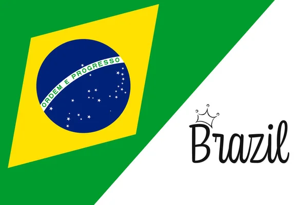 Флаг Бразилии День Независимости Бразилии Фон Национальным Символом Страны — стоковый вектор
