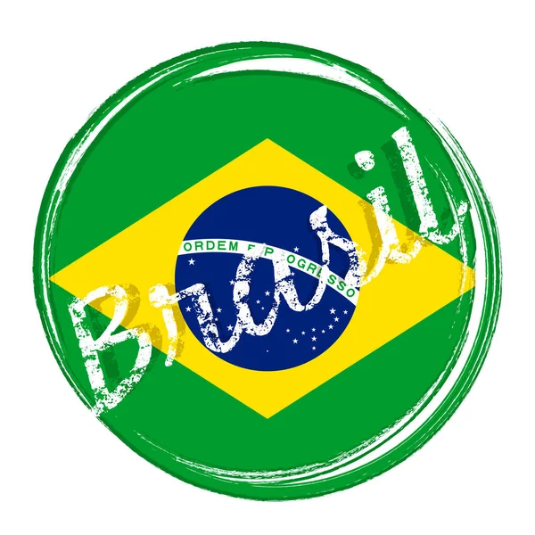 Brasilien Fahne Banner Mit Grunge Pinsel Brasiliens Unabhängigkeitstag Hintergrund Mit — Stockvektor