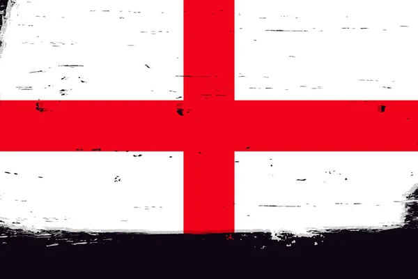Bandeira Inglaterra Bandeira Com Pincel Grunge Fundo Cores Originais Nacionais — Vetor de Stock