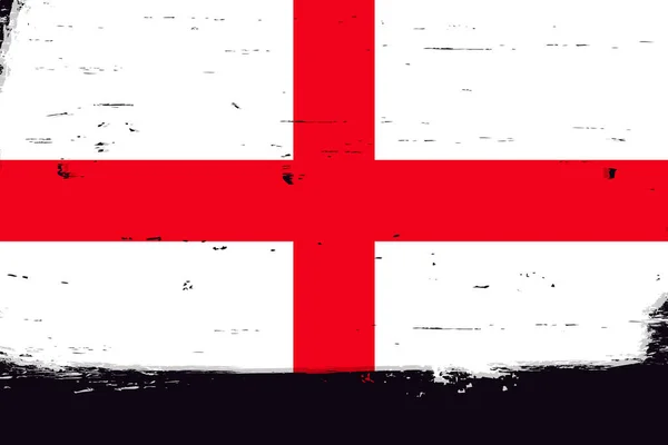 Bandera Inglaterra Bandera Con Pincel Grunge Fondo Colores Originales Nacionales — Archivo Imágenes Vectoriales