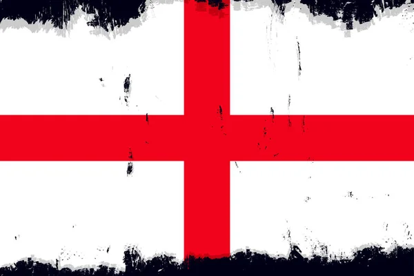 Прапор Англії Прапор Грандж Пензлем Походження Національних Оригінальних Кольорів Приклад — стоковий вектор