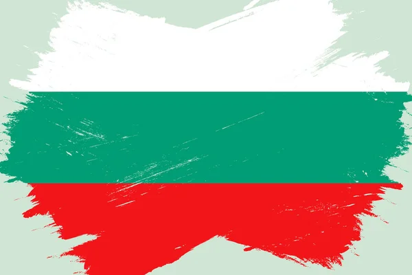 Bandera Búlgara Pancarta Con Pincel Grunge Fondo Colores Originales Nacionales — Archivo Imágenes Vectoriales