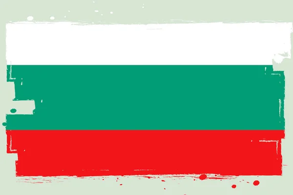 Bulgaarse Vlag Spandoek Met Grunge Borstel Achtergrond Nationale Originele Kleuren — Stockvector