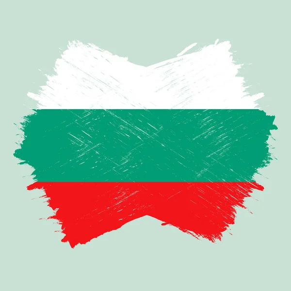 Bulharská Vlajka Prapor Grunge Kartáčem Pozadí Národních Originálních Barvách Vektorová — Stockový vektor