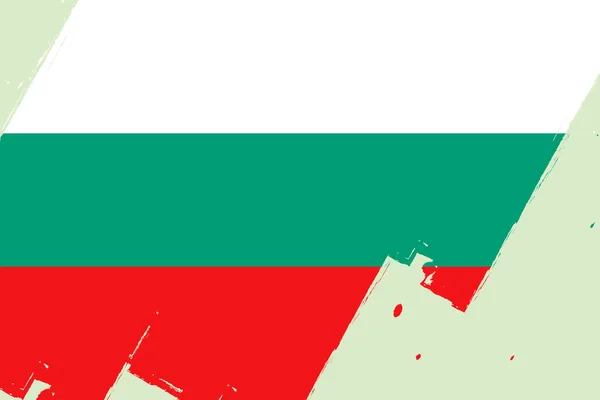Bendera Bulgaria Spanduk Dengan Sikat Grunge Latar Belakang Dalam Warna - Stok Vektor
