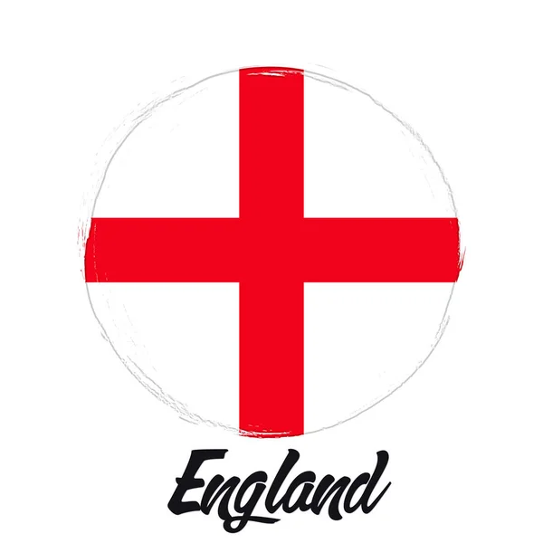 England Flagge Banner Mit Grunge Pinsel Nationalfeiertag Nationalflagge Originalfarben — Stockvektor