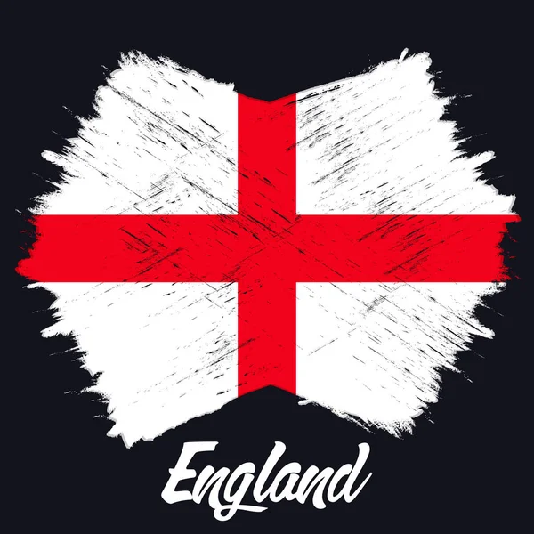 Bandiera Inghilterra Striscione Con Pennello Grunge Festa Nazionale Bandiera Nazionale — Vettoriale Stock