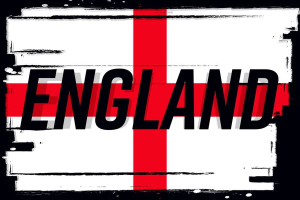 England Flagge Banner Mit Grunge Pinsel Nationalfeiertag Nationalflagge Originalfarben — Stockvektor